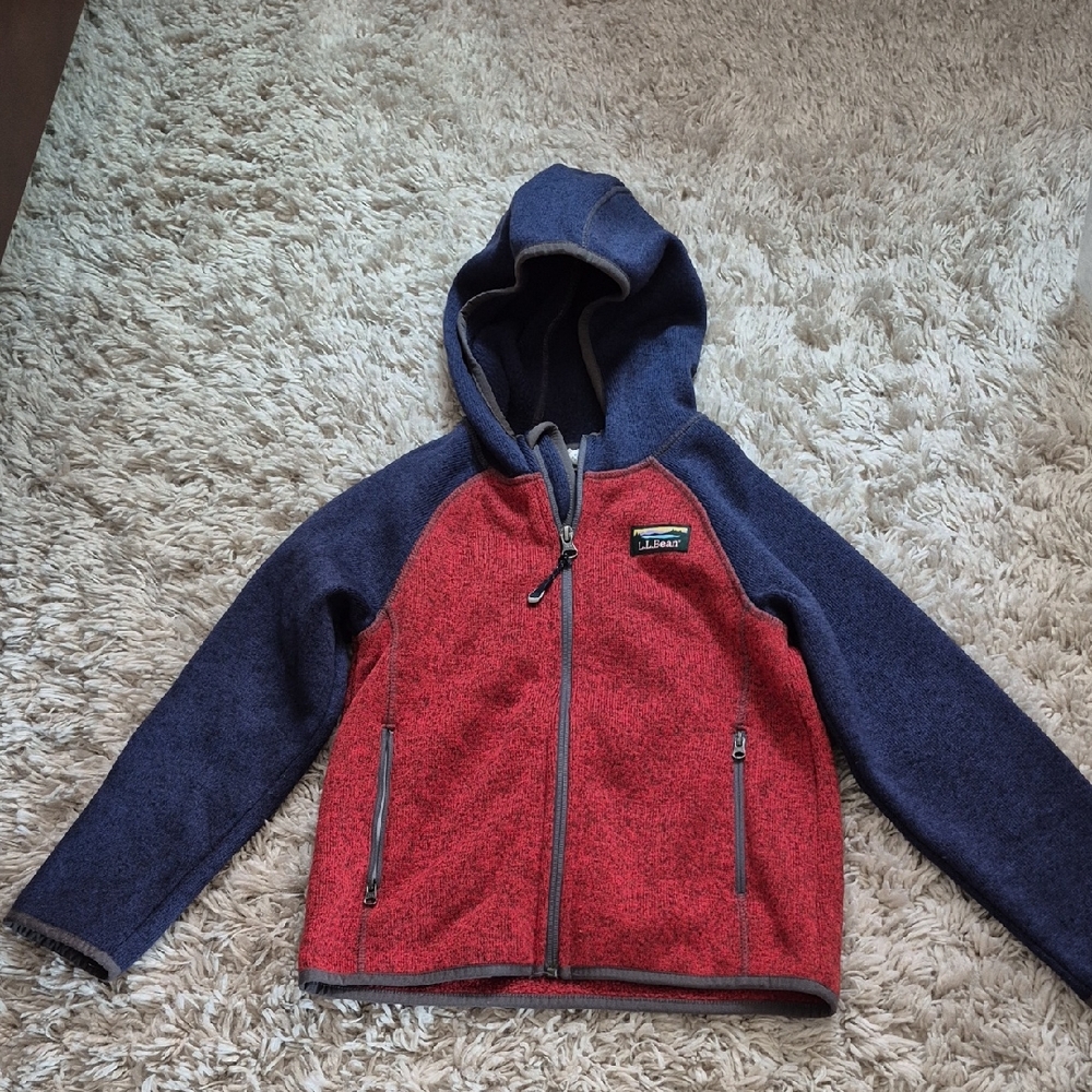 L.L. Bean Red and Blue Fleece Jacket